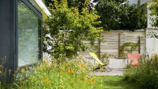 Jardin urbain, dedans-dehors - 115 m2, espace aménagé par le paysagiste Bertrand de la Vieuville