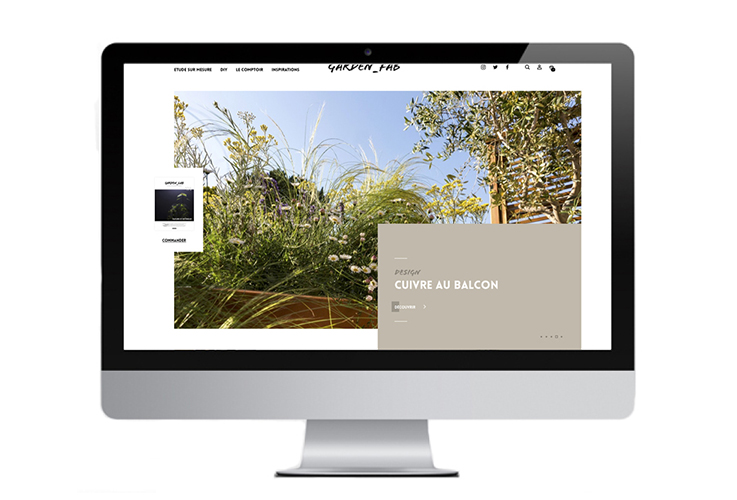 Le site de la fabrique de jardin "Garden Fab" affiché en plein écran d'un ordinateur.