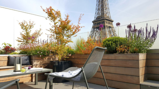 Terrasse parisienne, conception Stéphane Larcin, gardenfab.fr