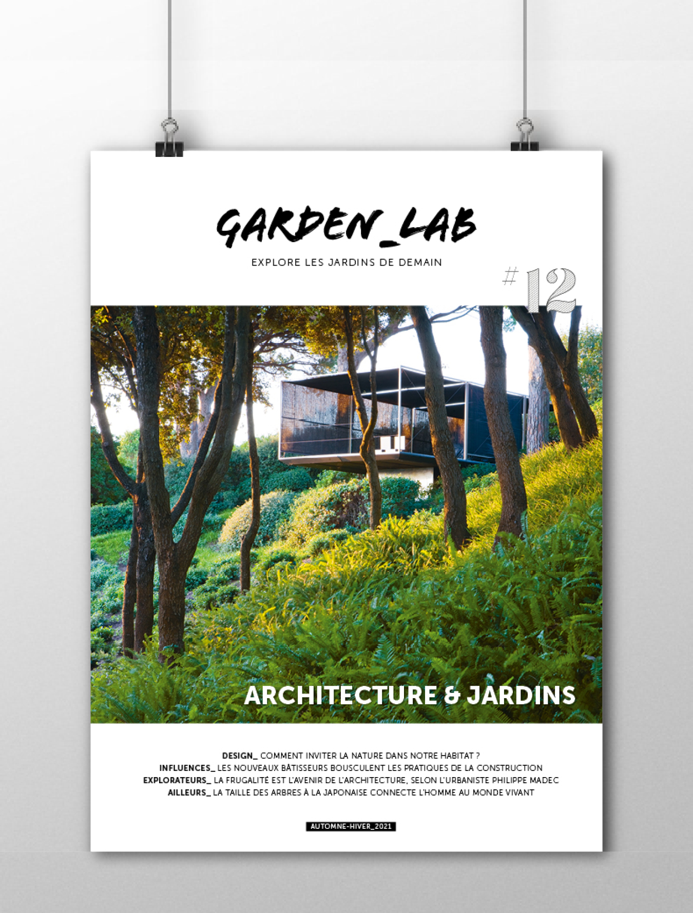 Sortie en librairie le 16.09.21 de Garden_Lab n°12 Architecture & jardins.